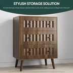 GDFStudio Vittorio Commode Moderne en Bois 24 avec 3 Tiroirs et Boutons en Métal