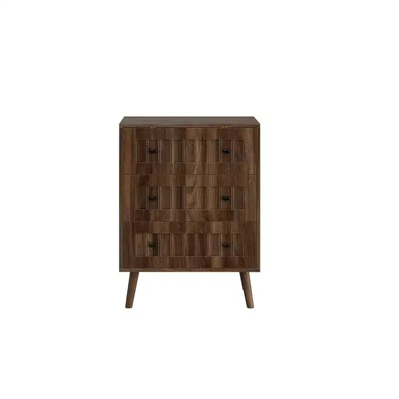 GDFStudio Vittorio Commode Moderne en Bois 24 avec 3 Tiroirs et Boutons en Métal