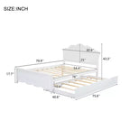 Lit Plateforme Moderne en Bois Luxystar avec Tête de Lit et Lit Gigogne, Blanc