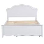 Lit Plateforme Moderne en Bois Luxystar avec Tête de Lit et Lit Gigogne, Blanc