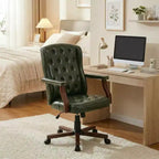 Executive Wingback Office Chair, Ergonomic Faux Leather Computer Desk Chair with Lumbar Support, Adjustable Swivel Task Seating for Home Office
