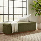 Banc de rangement capitonné moderne de 60 po, banc de bout de lit pour chambre à coucher, banc d'entrée en tissu avec rangement caché et cadre en bois - Panipeachy