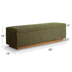 Banc de rangement capitonné moderne de 60 po, banc de bout de lit pour chambre à coucher, banc d'entrée en tissu avec rangement caché et cadre en bois - Panipeachy