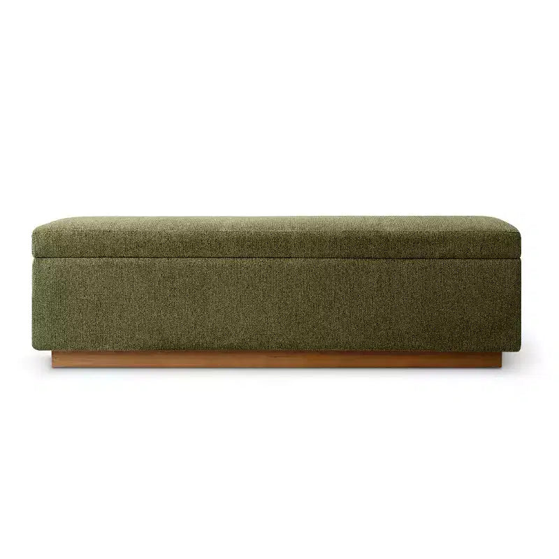 Banc de rangement capitonné moderne de 60 po, banc de bout de lit pour chambre à coucher, banc d'entrée en tissu avec rangement caché et cadre en bois - Panipeachy
