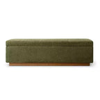 Banc de rangement capitonné moderne de 60 po, banc de bout de lit pour chambre à coucher, banc d'entrée en tissu avec rangement caché et cadre en bois - Panipeachy