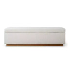 Banc de rangement capitonné moderne de 60 po, banc de bout de lit pour chambre à coucher, banc d'entrée en tissu avec rangement caché et cadre en bois - Panipeachy