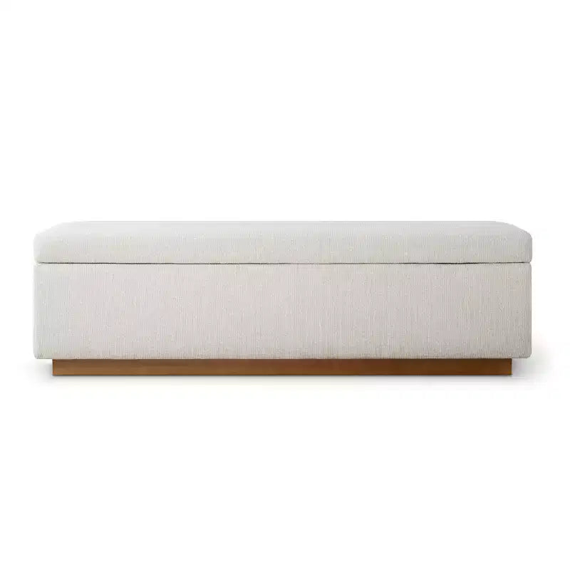Banc de rangement capitonné moderne de 60 po, banc de bout de lit pour chambre à coucher, banc d'entrée en tissu avec rangement caché et cadre en bois - Panipeachy