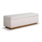 Banc de rangement capitonné moderne de 60 po, banc de bout de lit pour chambre à coucher, banc d'entrée en tissu avec rangement caché et cadre en bois - Panipeachy