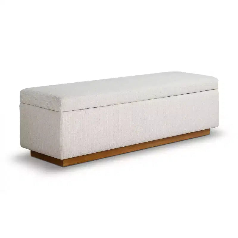 Banc de rangement capitonné moderne de 60 po, banc de bout de lit pour chambre à coucher, banc d'entrée en tissu avec rangement caché et cadre en bois - Panipeachy