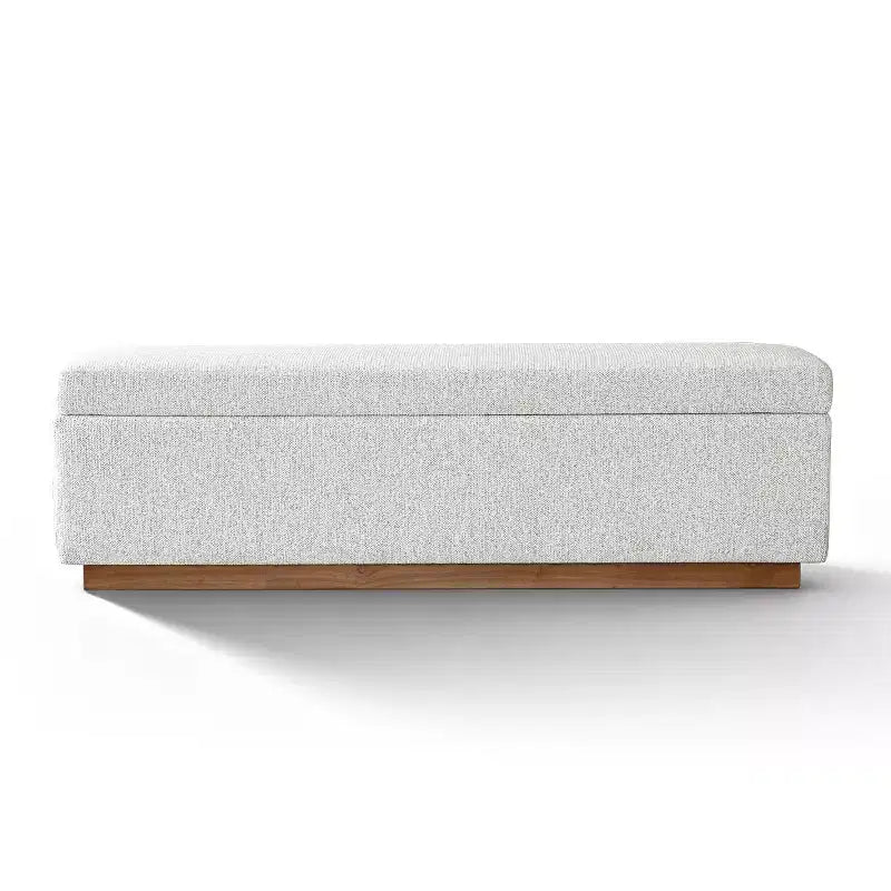 Banc de rangement capitonné moderne de 60 po, banc de bout de lit pour chambre à coucher, banc d'entrée en tissu avec rangement caché et cadre en bois - Panipeachy
