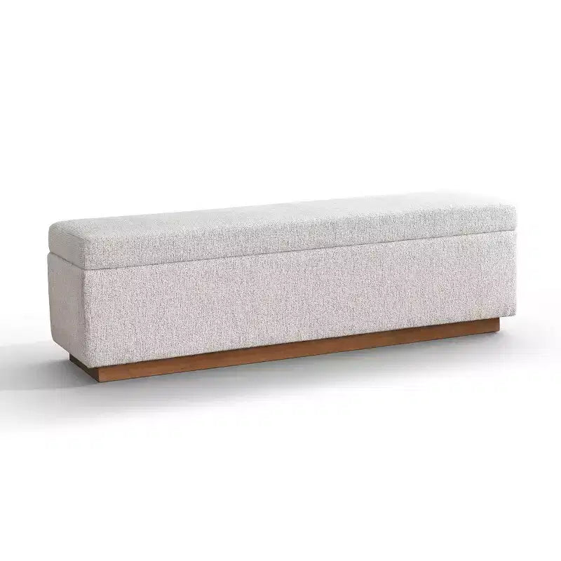 Banc de rangement capitonné moderne de 60 po, banc de bout de lit pour chambre à coucher, banc d'entrée en tissu avec rangement caché et cadre en bois - Panipeachy