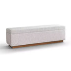 Banc de rangement capitonné moderne de 60 po, banc de bout de lit pour chambre à coucher, banc d'entrée en tissu avec rangement caché et cadre en bois - Panipeachy