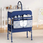 Table à langer pliable et portable, station de change avec tiroirs et roulettes, organisateur de nurserie mobile à hauteur réglable