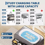 Table à langer pliable et portable, station de change avec tiroirs et roulettes, organisateur de nurserie mobile à hauteur réglable