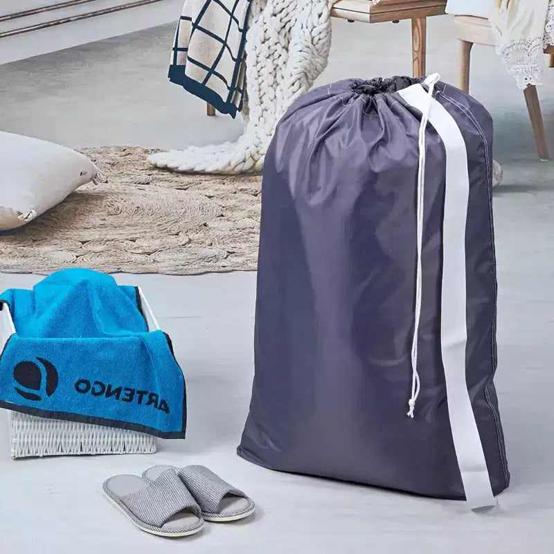 Narwey 2 Pack XL Nylon Laundry Bag with Strap, Large Dirty Garments Organizer