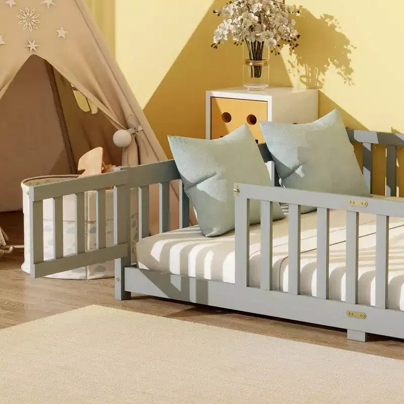 MAYEERTY King Bed Frame Noise-Free Design No Box Spring Needed Heavy-Duty Metal