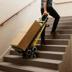3-in-1 Stair Climbing Hand Truck, Heavy Duty Convertible Flat Cart with Folding Design & Elastic Straps for Home Office Warehouse