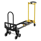 3-in-1 Stair Climbing Hand Truck, Heavy Duty Convertible Flat Cart with Folding Design & Elastic Straps for Home Office Warehouse
