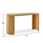 60 Table Console Ovale Moderne pour Entrée, Table Basse Motif Bois avec Pieds en C, Table de Couloir pour Salon, Foyer ou Derrière le Canapé-Panipeachy