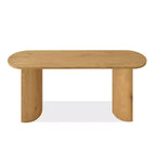 60 Table Console Ovale Moderne pour Entrée, Table Basse Motif Bois avec Pieds en C, Table de Couloir pour Salon, Foyer ou Derrière le Canapé-Panipeachy