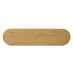 60 Table Console Ovale Moderne pour Entrée, Table Basse Motif Bois avec Pieds en C, Table de Couloir pour Salon, Foyer ou Derrière le Canapé-Panipeachy