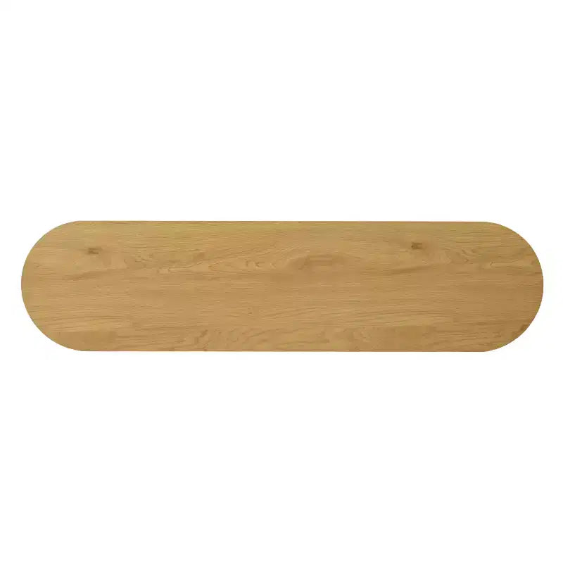 60 Table Console Ovale Moderne pour Entrée, Table Basse Motif Bois avec Pieds en C, Table de Couloir pour Salon, Foyer ou Derrière le Canapé-Panipeachy