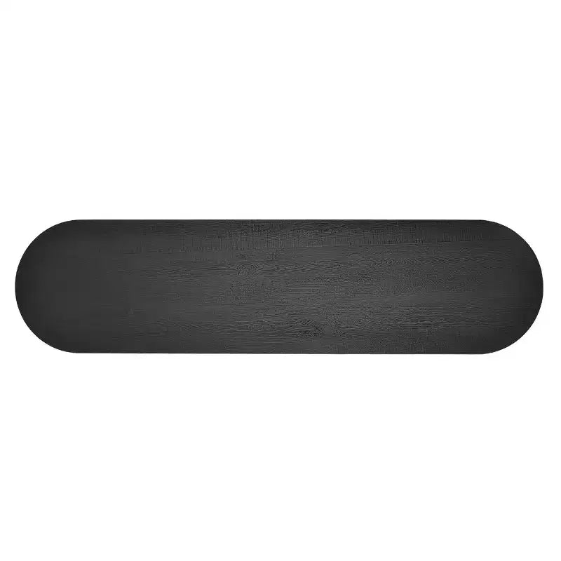 60 Table Console Ovale Moderne pour Entrée, Table Basse Motif Bois avec Pieds en C, Table de Couloir pour Salon, Foyer ou Derrière le Canapé-Panipeachy