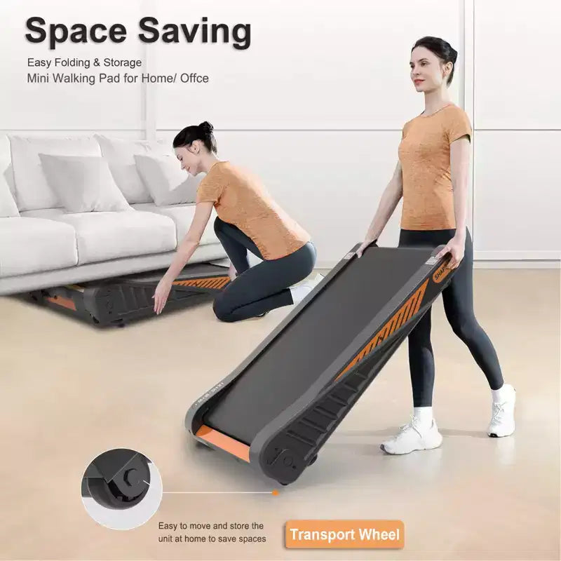 NAYSAYE Tapis de marche sous le bureau avec inclinaison de 8 %, tapis de course compact pour l'exercice à domicile dans les petits espaces, noir, 37,8*22*6,7