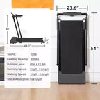 NAYSAYE Tapis de Course Pliable à Domicile, Équipement d'Exercice Multifonctionnel pour la Marche et la Course, Noir, 49.2*23.6*42.9
