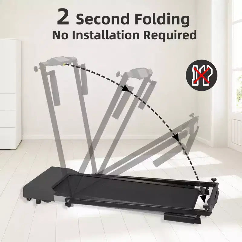 NAYSAYE Tapis de Course Pliable à Domicile, Équipement d'Exercice Multifonctionnel pour la Marche et la Course, Noir, 49.2*23.6*42.9