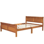Lit plateforme Queen Size en bois FAMYYT avec tête de lit, assemblage facile, chêne