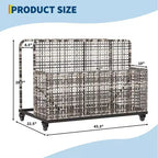 Organisateur de rangement de flotteurs de piscine avec roues, Panier de rangement de jouets et de caddy de piscine en rotin PE tressé résistant aux intempéries pour piscine, terrasse et patio