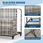 Organisateur de rangement de flotteurs de piscine avec roues, Panier de rangement de jouets et de caddy de piscine en rotin PE tressé résistant aux intempéries pour piscine, terrasse et patio