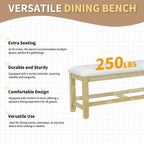 GDFStudio Zayd 6 Piece Dining Set with Extendable Pedestal Table, Ladder Back Chairs and Bench