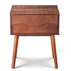 Karl Home Marron P2 MDF Table de Chevet Pieds Hauts Sans Poignée 1 Tiroir 51 cm
