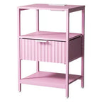 Karl Home 15 Inches Wide Nightstand with 1 Drawer 2 Shelves and US Power Outlet