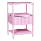 Karl Home 15 Inches Wide Nightstand with 1 Drawer 2 Shelves and US Power Outlet