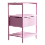 Karl Home 15 Inches Wide Nightstand with 1 Drawer 2 Shelves and US Power Outlet