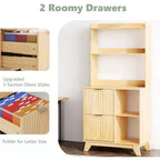 Karl HomeWood Grain P2 MDF Particleboard 2 Drawer Filing Cabinet With Shelves