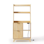 Karl HomeWood Grain P2 MDF Particleboard 2 Drawer Filing Cabinet With Shelves