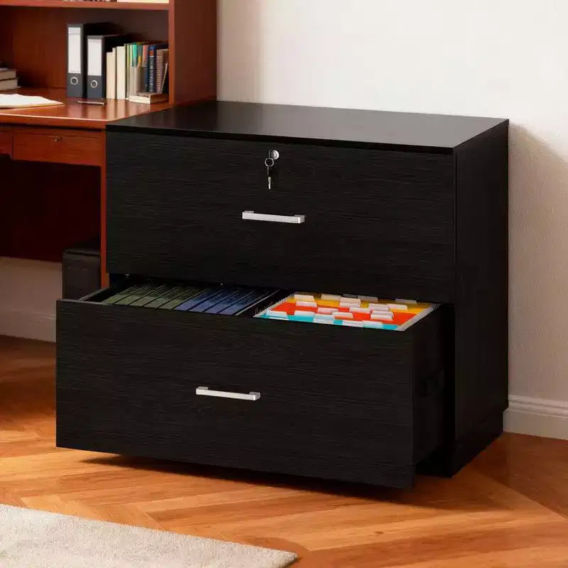 Karl Home2 Meuble de classement à tiroirs larges Design à panneau plat Verrou unique