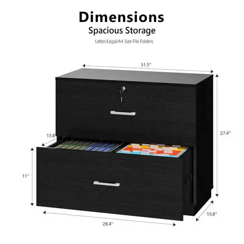 Karl Home2 Meuble de classement à tiroirs larges Design à panneau plat Verrou unique