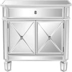 Karl Home 27.56 Inch One Drawer Two Door Mirrored Dresser