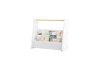 Étagère à livres frontale pour enfants avec poignée en bois, bibliothèque portable à 2 niveaux pour tout-petits, organisateur de rangement de livres pour chambre ou salle de jeux.