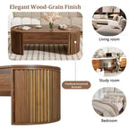 JVNOXK 47.2''Lift Top Coffee Table with Hidden Compartment, Partially Assembled Wooden Center Table, Oval Lift Tabletop for Home Living Room,Brown