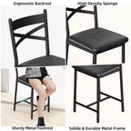Lot de tabourets de bar rembourrés avec dossier et repose-pieds, tabourets de bar hauteur comptoir, coussin épais pour îlot de cuisine, appartement, bar de comptoir