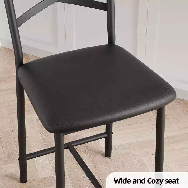 Lot de tabourets de bar rembourrés avec dossier et repose-pieds, tabourets de bar hauteur comptoir, coussin épais pour îlot de cuisine, appartement, bar de comptoir