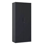 VIYET 72H Metal Garage Storage Cabinet, Black Lockable Steel Cabinet with 4 Adjustable Shelves & Doors for Home Office Pantry Classroom