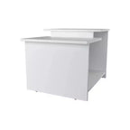 Table basse blanche moderne avec rangement ouvert, table d'appoint rectangulaire à trois étagères pour salon