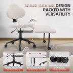 Chaise de bureau ergonomique COZONY pour jambes croisées – Chaise de méditation pivotante à 360° avec roulettes, hauteur réglable pour la méditation, le TDAH et le yoga, cuir PU, noir